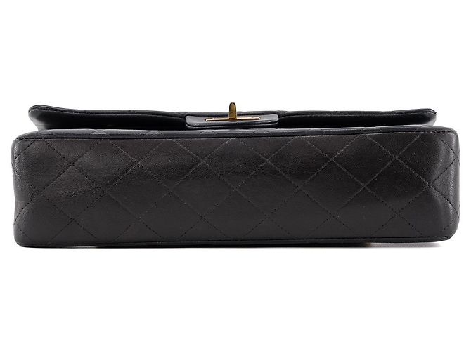 CHANEL - 2.55 Chanel Umhängetasche aus glattem marineblauem und braunem Leder - Ansicht 4