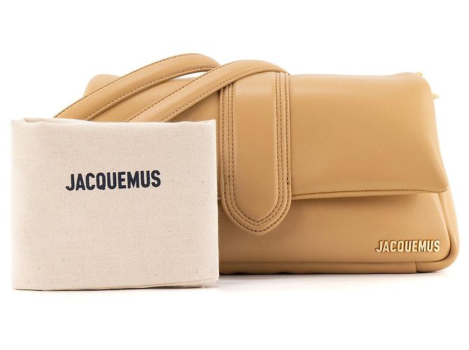 JACQUEMUS - Borsa a Spalla Bambimou Jacquemus in Pelle Beige - vista 9