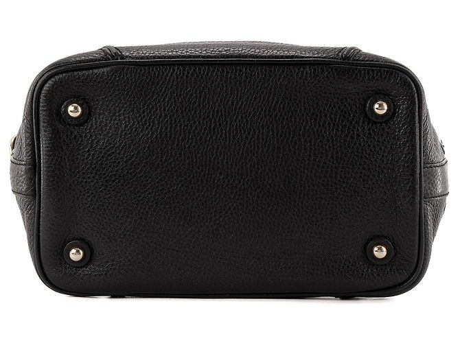 BURBERRY - Borsa a mano Burberry in pelle nera granulata Nero - vista 4