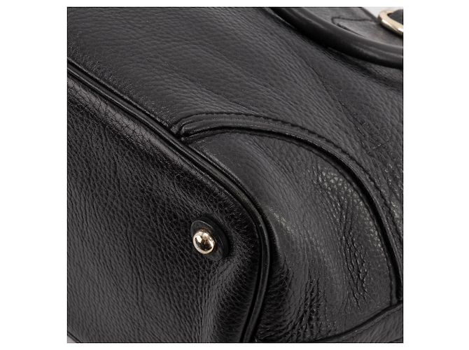 BURBERRY - Borsa a mano Burberry in pelle nera granulata Nero - vista 7