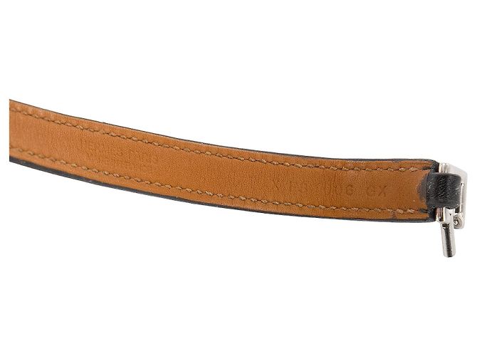 HERMÈS - Bracciale Rivale Double Tour in Pelle Nera (XS) Nero - vista 4