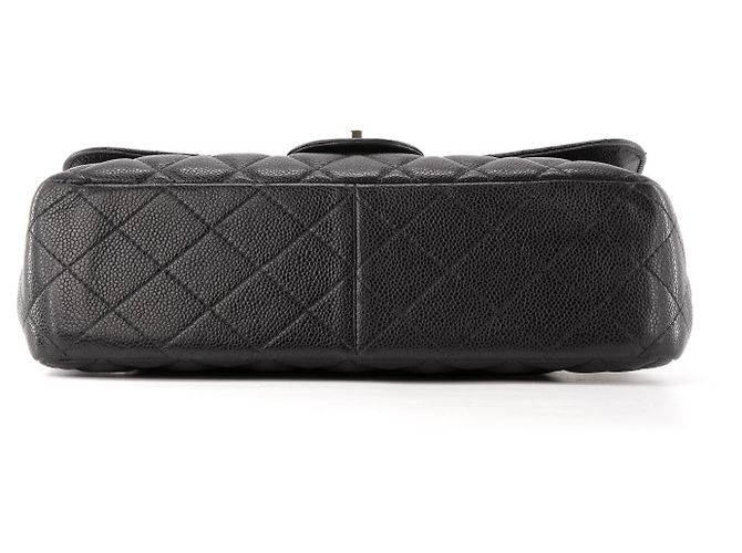 CHANEL - Borsa a tracolla Classic/Timeless Jumbo in pelle caviar nera Nero - vista 4