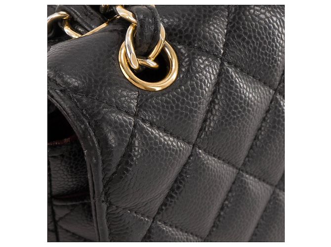 CHANEL - Borsa a tracolla Classic/Timeless Jumbo in pelle caviar nera Nero - vista 6