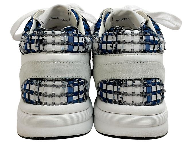 Sneakers Chanel in Tweed Bianco / Blu Marca 24P - vista 5