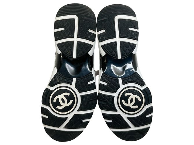 Sneakers Chanel in Tweed Bianco / Blu Marca 24P - vista 6