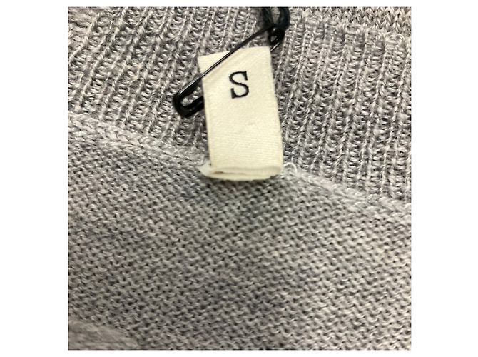 R13 Pullover cropped oversized in grigio chiaro rovinato - vista 5