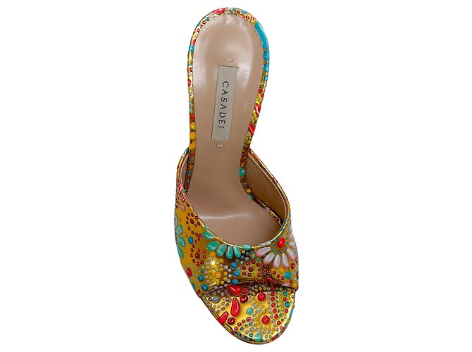 Sandali slide con nugget dorato dipinto Casadei D'oro - vista 4