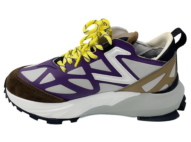 Sneakers basse Rocx in nylon e pelle di Philippe Model in viola / grigio Porpora - vista 3