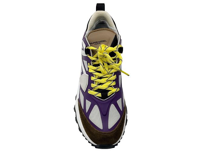 Sneakers basse Rocx in nylon e pelle di Philippe Model in viola / grigio Porpora - vista 4