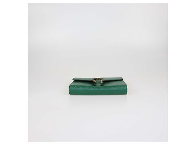 Cartera Gucci de cuero verde con cadena Dionysus de cristal - vista 4