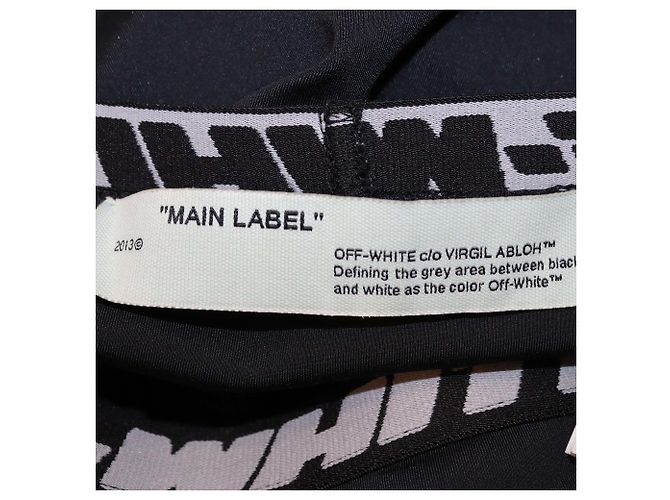 Off White Falda lápiz activa Off-White negra con logo en la cinturilla Negro Blanco roto - vista 5