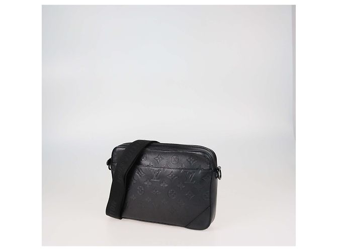 Borsa Messenger Duo in Pelle Monogram Shadow Nera Louis Vuitton Nero - vista 2