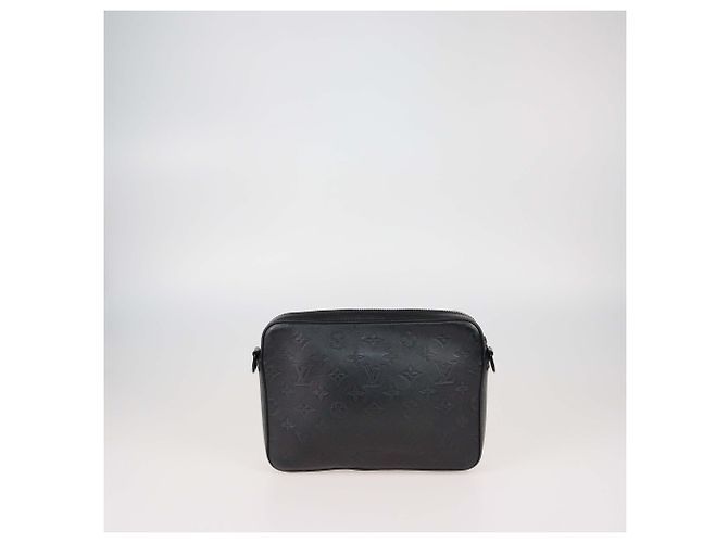 Borsa Messenger Duo in Pelle Monogram Shadow Nera Louis Vuitton Nero - vista 3