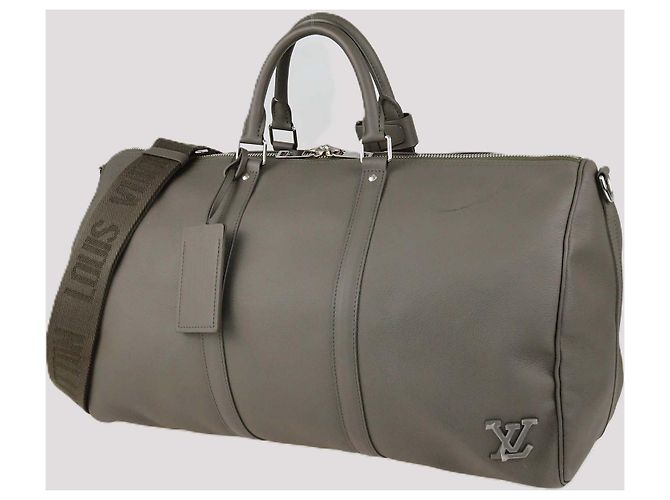 Louis Vuitton Khaki Aerogram Leder Keepall Bandoulier 50 Tasche - Ansicht 2