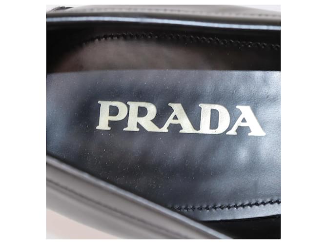 Mocassini in pelle lucida nera Prada Nero - vista 6