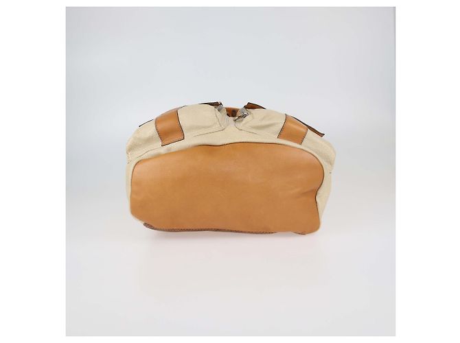 Mochila de couro bege/vachetta Brunello Cucinelli - vista 4