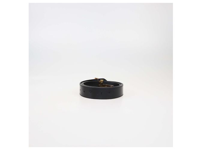 Cinto de couro preto com fivela dupla T Tom Ford - vista 3