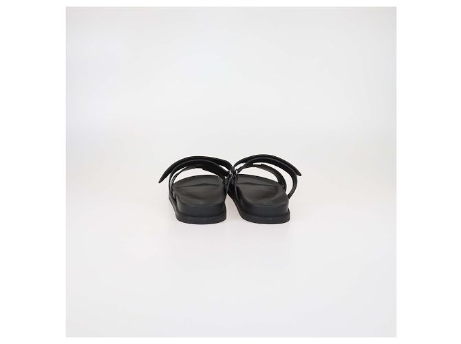 Sandali Chypre in pelle nera Hermès Nero - vista 5