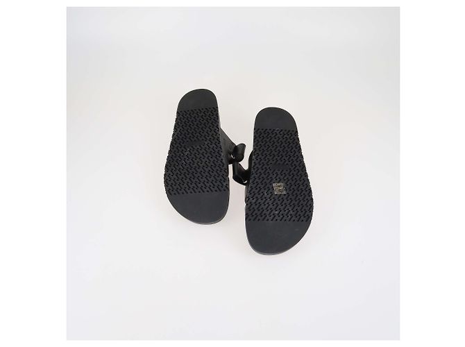 Sandali Chypre in pelle nera Hermès Nero - vista 6