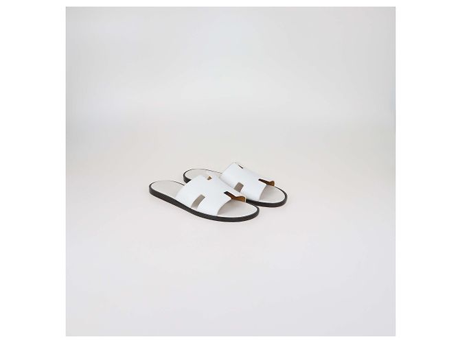 Sandali Izmir in pelle bianca Hermès Bianco - vista 2