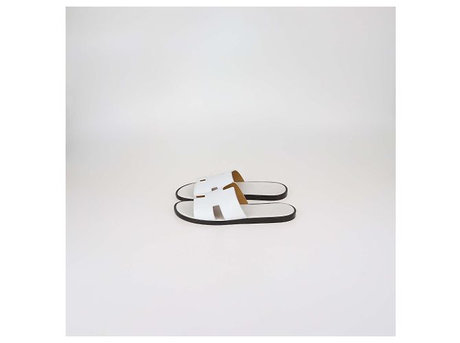 Sandali Izmir in pelle bianca Hermès Bianco - vista 4