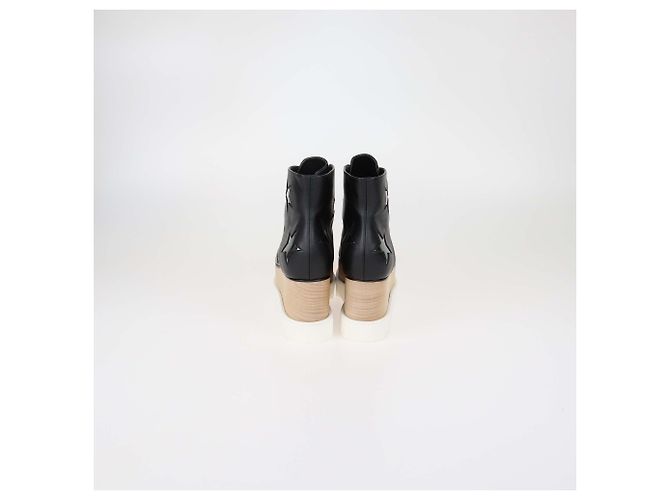 Stella Mc Cartney Stella McCartney Elyse Star Plattform-Sneaker aus schwarzem Kunstleder mit Schnürung - Ansicht 5