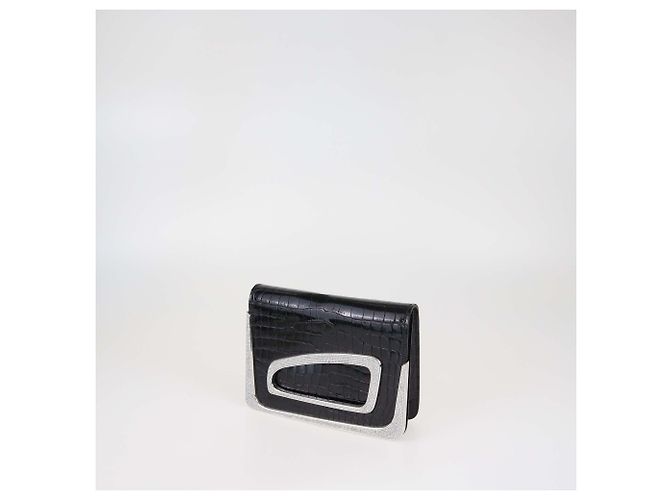 Stéphane Rolland Clutch Talitha in pelle di coccodrillo nera edizione limitata con cristalli di Stephane Rolland Nero - vista 2