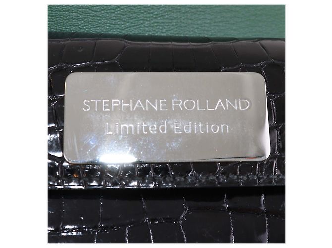 Stéphane Rolland Clutch Talitha in pelle di coccodrillo nera edizione limitata con cristalli di Stephane Rolland Nero - vista 5
