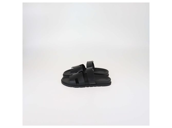 Sandali Chypre in pelle nera Hermès Nero - vista 4