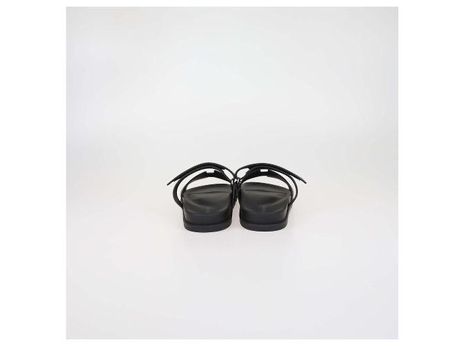 Sandali Chypre in pelle nera Hermès Nero - vista 5