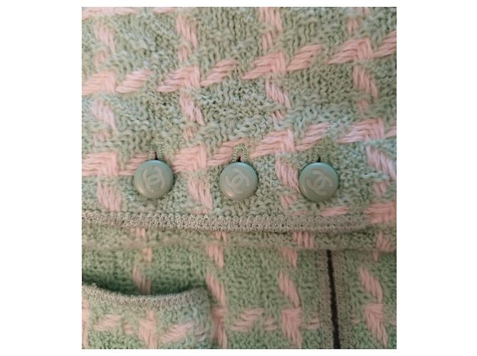 CHANEL green wool houndstooth jacket - Spring Summer 1996 - view 8