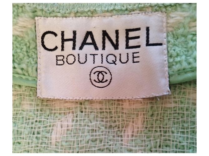 CHANEL green wool houndstooth jacket - Spring Summer 1996 - view 9