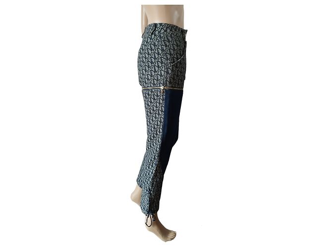 Christian Dior Seltene Dior Oblique-Canvas- und blaue Denim-Hose - Ansicht 4