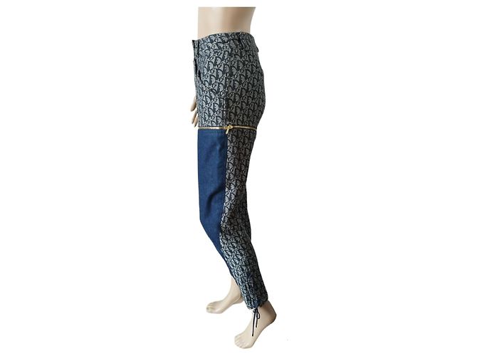 Christian Dior Seltene Dior Oblique-Canvas- und blaue Denim-Hose - Ansicht 6