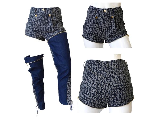 Christian Dior Seltene Dior Oblique-Canvas- und blaue Denim-Hose - Ansicht 9