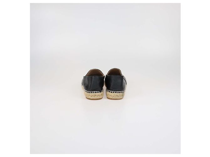 Espadrilles Planos de Cuero Negro CC de Chanel - vista 5