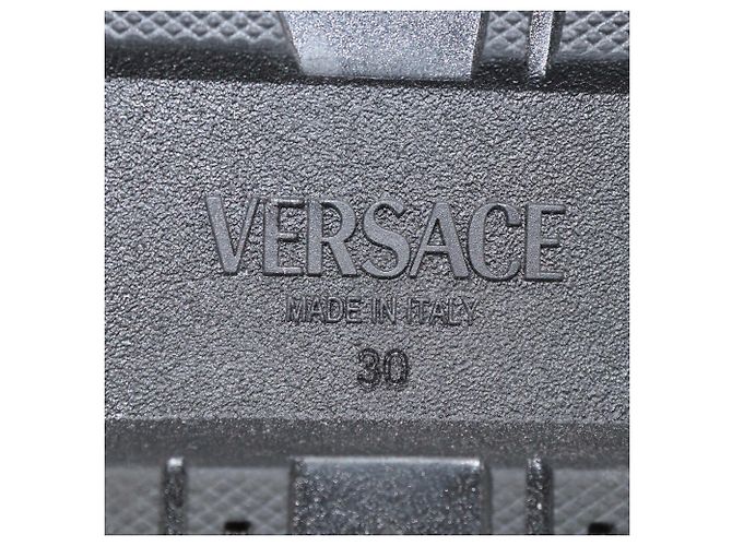 Autre Marque Botas de Cano Curto em Couro Preto com Estampa de Crocodilo Versace Kids - vista 6