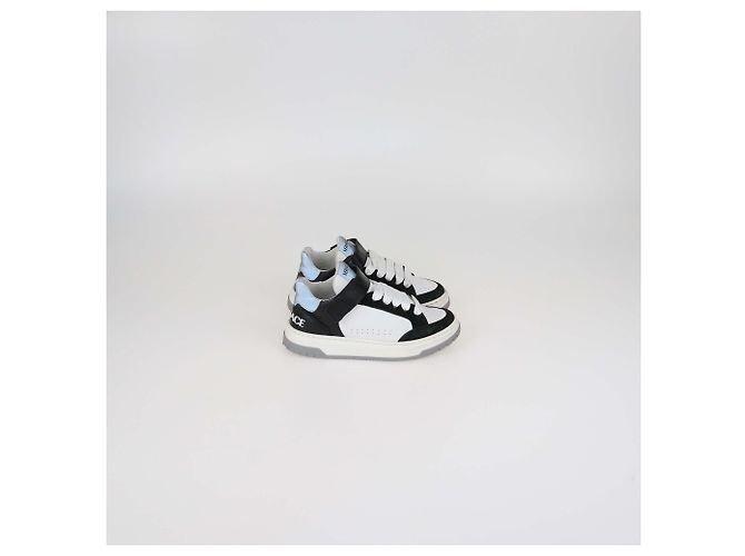 Autre Marque Baskets en cuir noir/blanc avec strap Versace Kids - vue 3