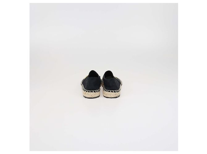 Autre Marque Espadrilles de lona preta com logo bordado para crianças Versace Preto - vista 5