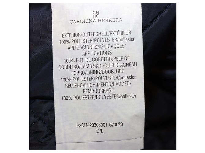 Autre Marque CH Carolina Herrera Navy Blue Quilted Puffer Jacket - view 7