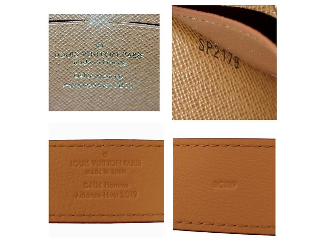 Pochette Louis Vuitton S Lock in tela monogram e pelle naturale Marrone - vista 14