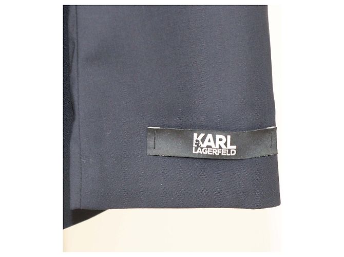 Blazer blu navy in lana a un bottone Karl Lagerfeld - vista 5