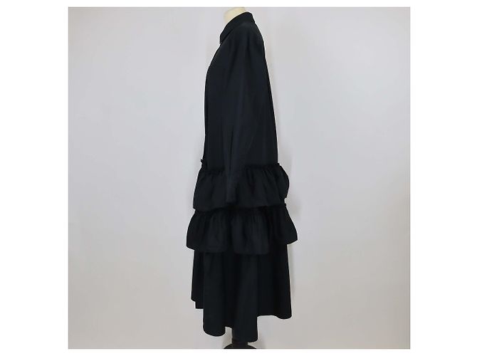 Abito midi in cotone nero con volant sovrapposti Simone Rocha - vista 2