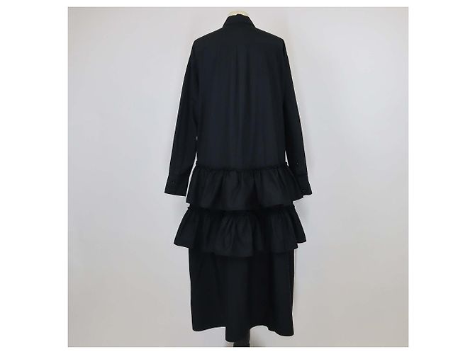 Abito midi in cotone nero con volant sovrapposti Simone Rocha - vista 3