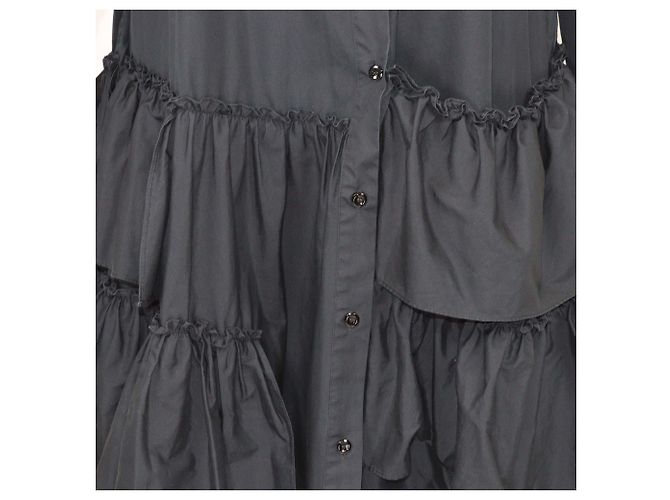 Abito midi in cotone nero con volant sovrapposti Simone Rocha - vista 4