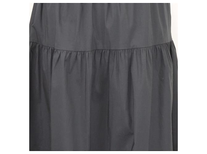 Falda maxi plisada de algodón negra Staud Negro - vista 4