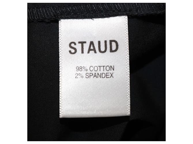 Falda maxi plisada de algodón negra Staud Negro - vista 6