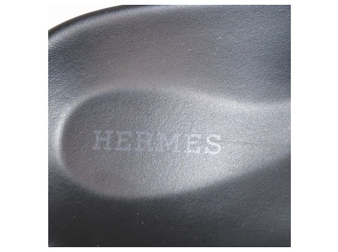 Hermès Sandali Chypre in tela e pelle marrone/nera di Hermes Nero - vista 6