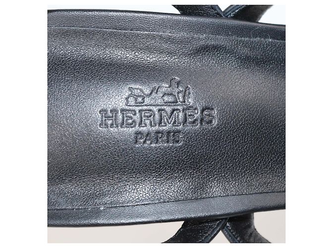 Sandali Slingback Glamour in pelle nera Hermès Nero - vista 6