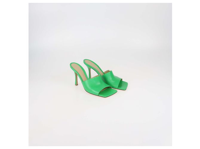 Mules in pelle verde stretch Bottega Veneta - vista 2